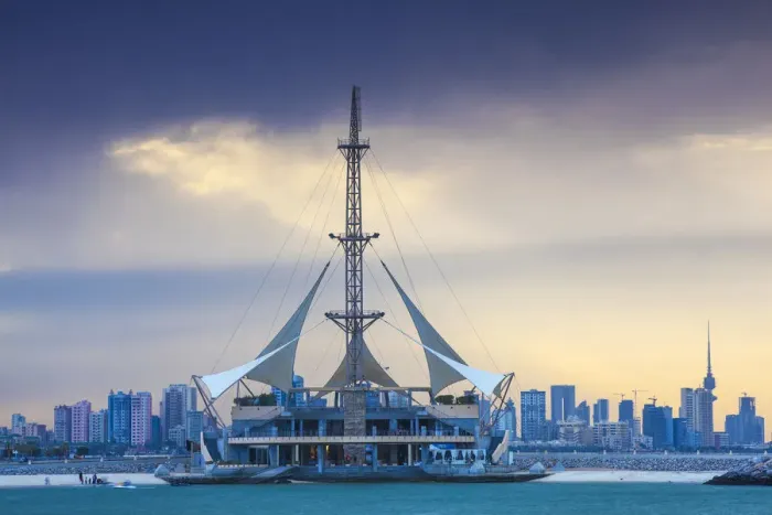 Framed Print : Kuwait, Kuwait City, Salmiya, Marina Waves Leisure complex - a three-storey leisure