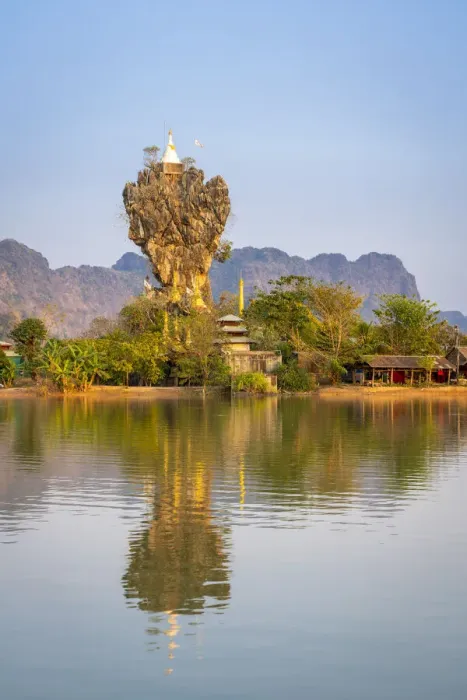 Framed Print : Kyaut Ka Latt Pagoda, Hpa-an, Hpa-an Township, Hpa-An District, Kayin State, Myanmar Framed Print : Kyaut Ka Latt Pagoda, Hpa-an, Hpa-an Township, Hpa-An District, Kayin State, Myanmar