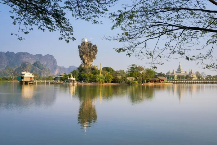 Framed Print : Kyaut Ka Latt Pagoda, Hpa-an, Hpa-an Township, Hpa-An District, Kayin State, Myanmar Framed Print : Kyaut Ka Latt Pagoda, Hpa-an, Hpa-an Township, Hpa-An District, Kayin State, Myanmar