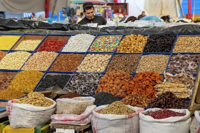 Framed Print : Kyrgyzstan, Bishkek, Osh bazaar, nuts, dried fruit & sweets Framed Print : Kyrgyzstan, Bishkek, Osh bazaar, nuts, dried fruit & sweets