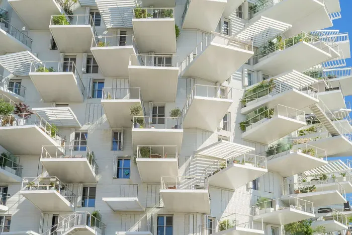 Framed Print : L Arbre Blanc or White Tree apartment block, Montpellier, Herault, France