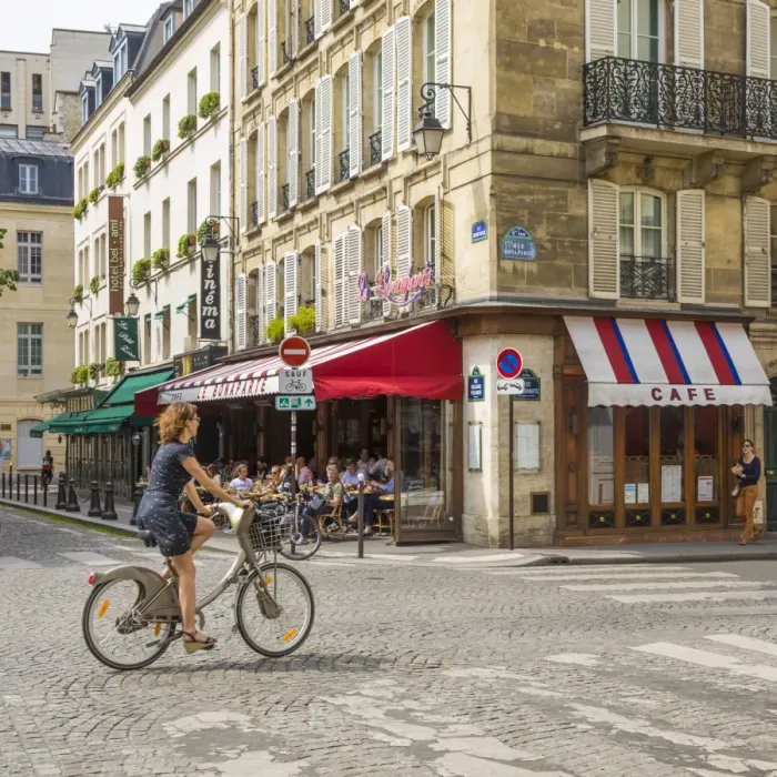 Framed Print : La Bonaparte cafe, Boulevard St Germain, Rive Gauche, Paris, France