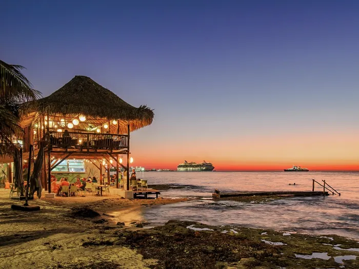 Framed Print : La Monina Restaurant at dusk, waterfront of San Miguel de Cozumel, Cozumel Island, Quintana Roo State, Mexico Framed Print : La Monina Restaurant at dusk, waterfront of San Miguel de Cozumel, Cozumel Island, Quintana Roo State, Mexico