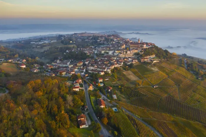 Framed Print : La Morra at sunrise, Cuneo, Langhe e Roero, Piedmont, Italy Framed Print : La Morra at sunrise, Cuneo, Langhe e Roero, Piedmont, Italy