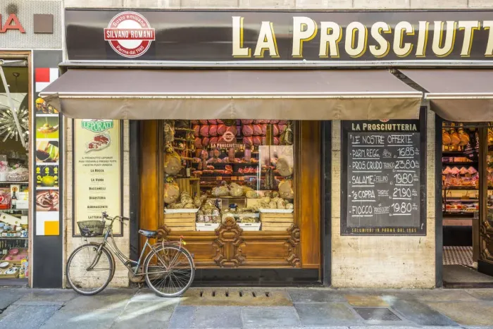 Framed Print : La Prosciutteria delicatessen, Parma, Emilia-Romagna, Italy Framed Print : La Prosciutteria delicatessen, Parma, Emilia-Romagna, Italy
