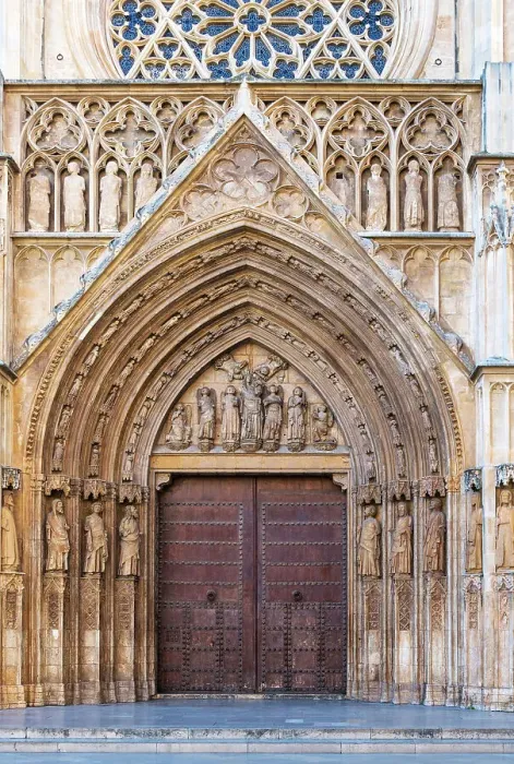 Framed Print : La Puerta de los Apostoles (The Gate of the Apostles), built in the Gothic style between the 13th and 14th centuries, one the the doors of La Catedral del Santo Caliz (Valencia Cathedral, or Cathedral of the Holy Chalice, or Saint Mary Cathedral) Framed Print : La Puerta de los Apostoles (The Gate of the Apostles), built in the Gothic style between the 13th and 14th centuries, one the the doors of La Catedral del Santo Caliz (Valencia Cathedral, or Cathedral of the Holy Chalice, or Saint Mary Cathedral)
