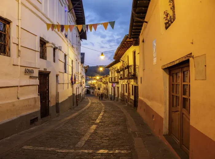 Framed Print : La Ronda Street at twilight, Old Town, Quito, Pichincha Province, Ecuador Framed Print : La Ronda Street at twilight, Old Town, Quito, Pichincha Province, Ecuador