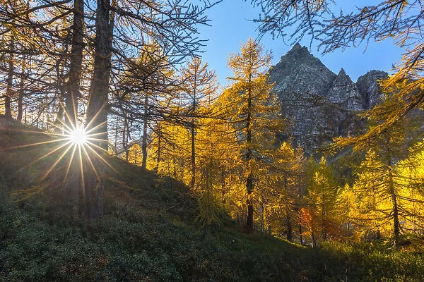 La Rossa at sunset during autumn, Parco Naturale dell Alpe Veglia e dell