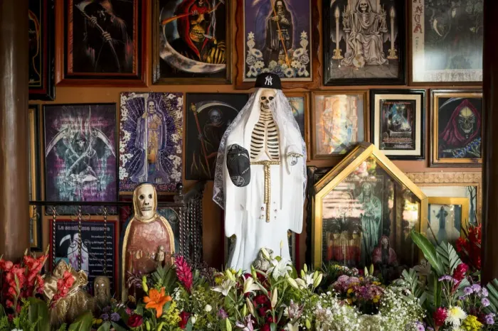 Framed Print : La Santa Muerte Altar, Lake Patzcuaro, Michoacaan, Mexico