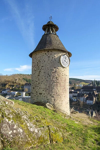 La Tour de l Horloge the old clock tower, Aubusson, La Creuse Department, Limousin