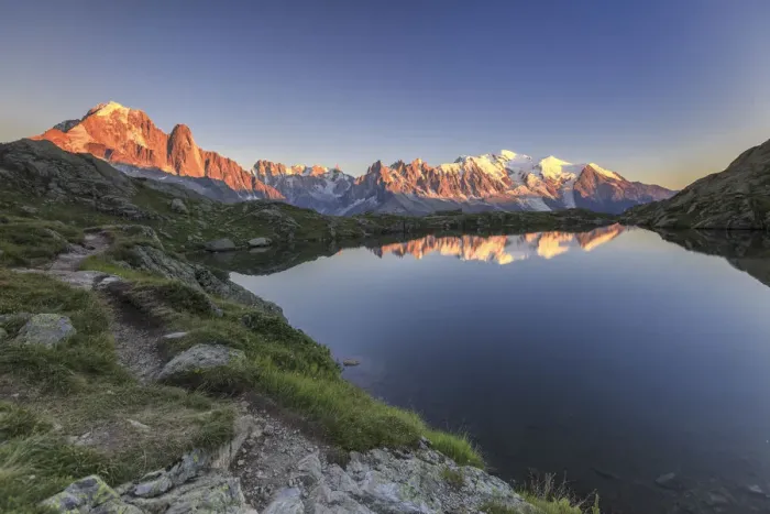 Framed Print : Lac de Chesery at sunset. Haute Savoie France Europe Framed Print : Lac de Chesery at sunset. Haute Savoie France Europe