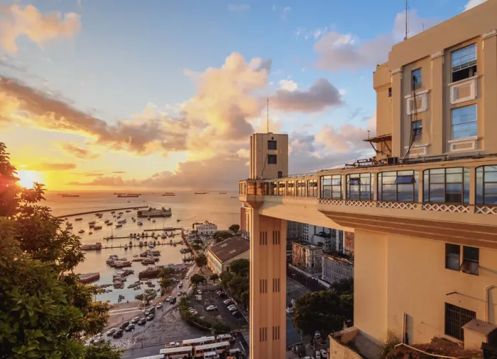 Framed Print : Lacerda Elevator at sunset, Salvador, State of Bahia, Brazil Framed Print : Lacerda Elevator at sunset, Salvador, State of Bahia, Brazil