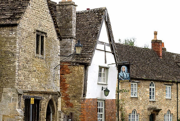 Lacock, a quintessential English village dated from the 13th century, used as a location in the TV and film productions of Pride and Prejudice, Downton Abbey, Harry Potter and many more, Wiltshire, England
