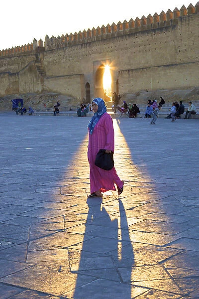 Lady in Sunlight, Fez, Morocco, North Africa