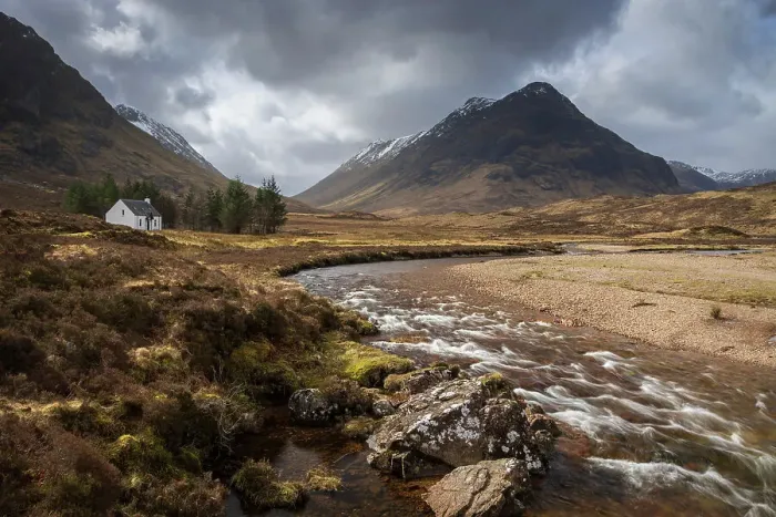 Framed Print : Lagangarbh Cottage and the River Coupall in the Scottish Highlands, Glencoe, Scotland. Spring (March) 2024 Framed Print : Lagangarbh Cottage and the River Coupall in the Scottish Highlands, Glencoe, Scotland. Spring (March) 2024