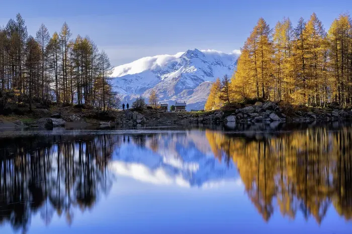 Framed Print : Lago Azzurro at sunset, in autumnSpluga Valley, province of Sondrio, Valtellina, Lombardy, Italy Framed Print : Lago Azzurro at sunset, in autumnSpluga Valley, province of Sondrio, Valtellina, Lombardy, Italy