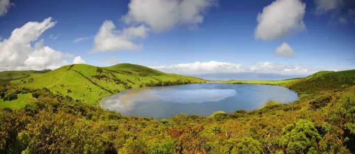 Framed Print : The Lagoa do Caiado crater (Caiado lagoon), one of the undreds of craters spread along Framed Print : The Lagoa do Caiado crater (Caiado lagoon), one of the undreds of craters spread along