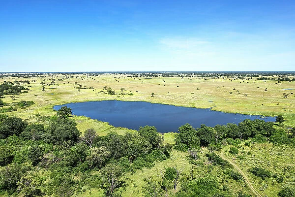 Lagoon Aerial, Okavango Delta, Botswana
