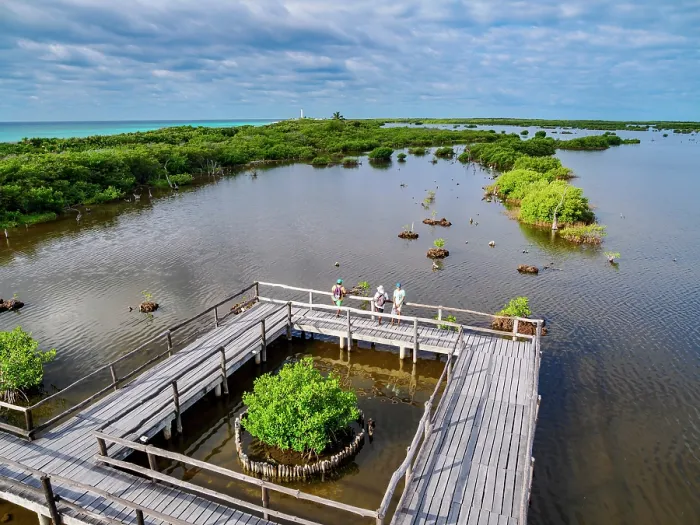 Framed Print : Lagoon Observation Deck at Punta Sur, elevated view, Cozumel Island, Quintana Roo State, Mexico