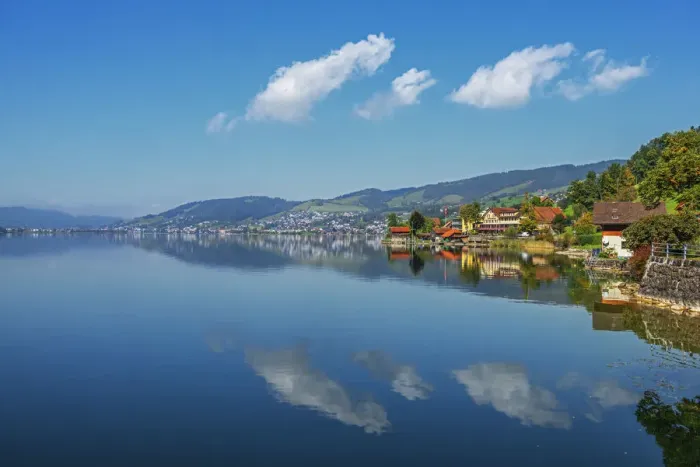 Framed Print : Lake Ageri with Oberageri and Unterageri, Kanton Zug Framed Print : Lake Ageri with Oberageri and Unterageri, Kanton Zug