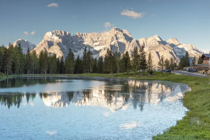 Framed Print : Lake of Antorno taken up during a cool summer morning, Dolomiti Framed Print : Lake of Antorno taken up during a cool summer morning, Dolomiti