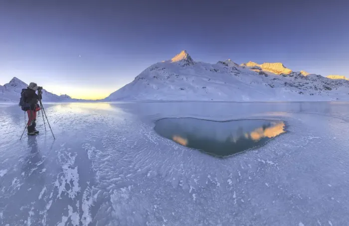 Framed Print : Lake Bianco, Bernina. Canton of Graubunden. Engadine. Switzerland. Europe