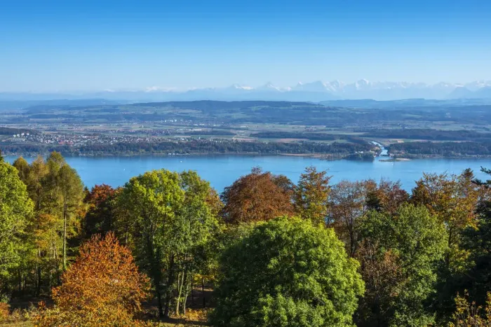 Framed Print : Lake Biel with Bernese Alps, Bern, Switzerland