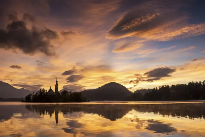 Framed Print : Lake Bled at Sunrise with Assumption of Marys Pilgrimage Church, Slovenia, Europe Framed Print : Lake Bled at Sunrise with Assumption of Marys Pilgrimage Church, Slovenia, Europe