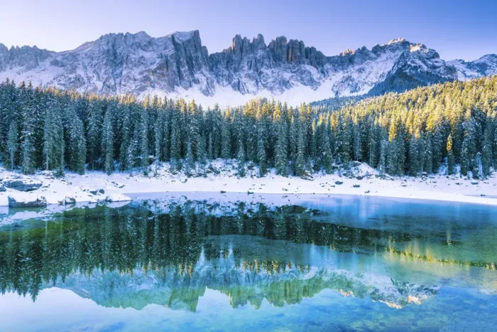 Framed Print : Lake Carezza, Dolomites, South Tyrol, Italy
