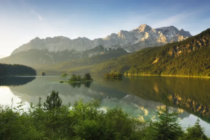 Framed Print : Lake Eibsee with Mount Zugspitze (2962 m), Garmisch-Partenkirchen, Werdenfelser Land Framed Print : Lake Eibsee with Mount Zugspitze (2962 m), Garmisch-Partenkirchen, Werdenfelser Land