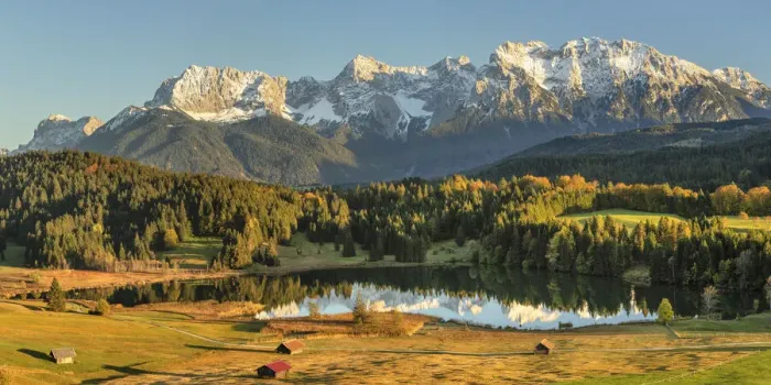 Framed Print : Lake Geroldsee and Karwendel Mountain Range, Klais, Upper Bavaria, Germany Framed Print : Lake Geroldsee and Karwendel Mountain Range, Klais, Upper Bavaria, Germany