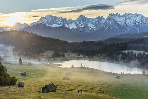 Lake Geroldsee and Karwendel Mountain Range, Klais, Upper Bavaria, Germany
