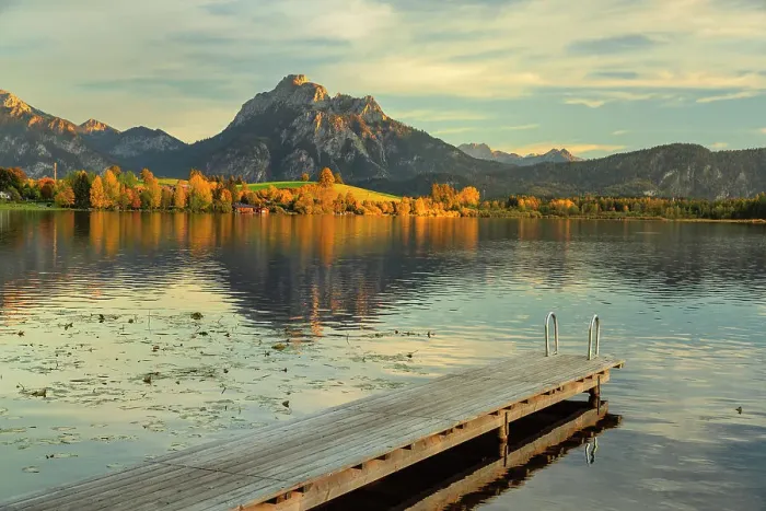 Framed Print : Lake Hopfensee, Allgau, Swabia, Bavaria, Germany Framed Print : Lake Hopfensee, Allgau, Swabia, Bavaria, Germany