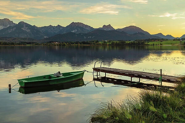 Lake Hopfensee, Allgau, Swabia, Bavaria, Germany