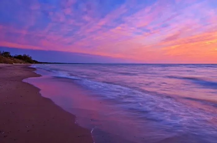 Framed Print : Lake Huron at sunset Grand Bend, Ontario, Canada