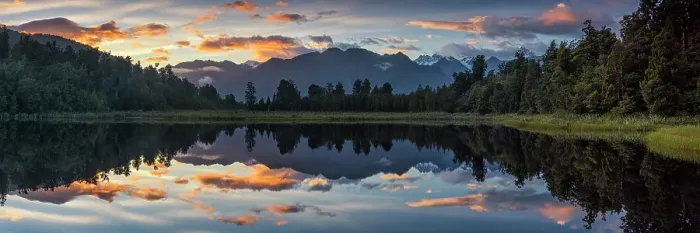 Framed Print : Lake Matheson at Sunrise, New Zealand Framed Print : Lake Matheson at Sunrise, New Zealand