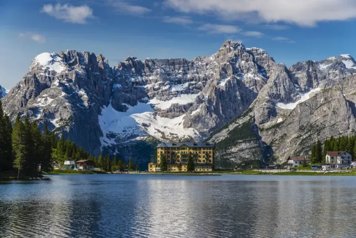 Framed Print : Lake Misurina with Sorapis mountain group behind, Dolomites, Cadore, Veneto, Italy Framed Print : Lake Misurina with Sorapis mountain group behind, Dolomites, Cadore, Veneto, Italy