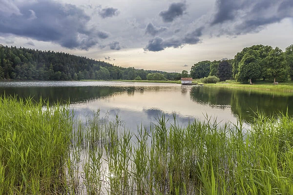 Lake in the park of Tyreso Castle, Stockholm County, Sweden