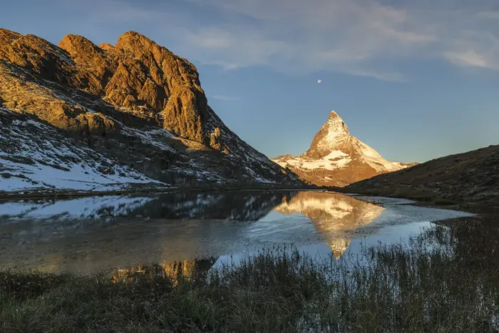 Framed Print : Lake Riffelsee with Matterhorn (4478m), Zermatt, Valais, Swiss Alps, Switzerland