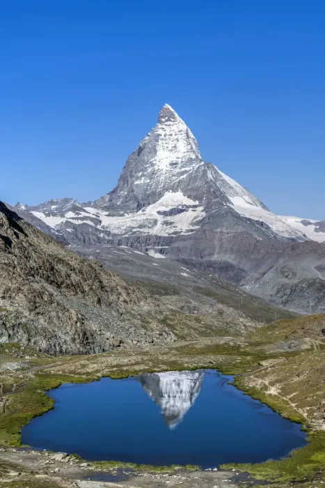 Framed Print : Lake Riffelsee with Matterhorn, Zermatt, Valais, Switzerland Framed Print : Lake Riffelsee with Matterhorn, Zermatt, Valais, Switzerland