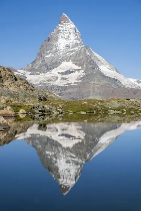 Framed Print : Lake Riffelsee with Matterhorn, Zermatt, Valais, Switzerland Framed Print : Lake Riffelsee with Matterhorn, Zermatt, Valais, Switzerland
