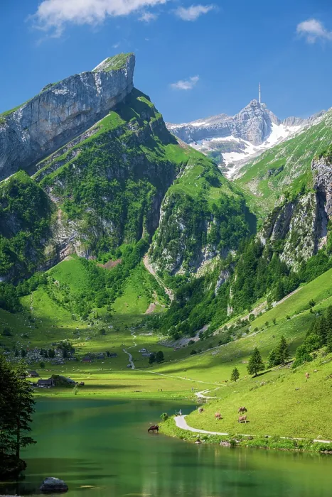 Framed Print : Lake Seealpsee, Alpstein, Schwende, Canton of Appenzell Innerrhoden, Switzerland Framed Print : Lake Seealpsee, Alpstein, Schwende, Canton of Appenzell Innerrhoden, Switzerland