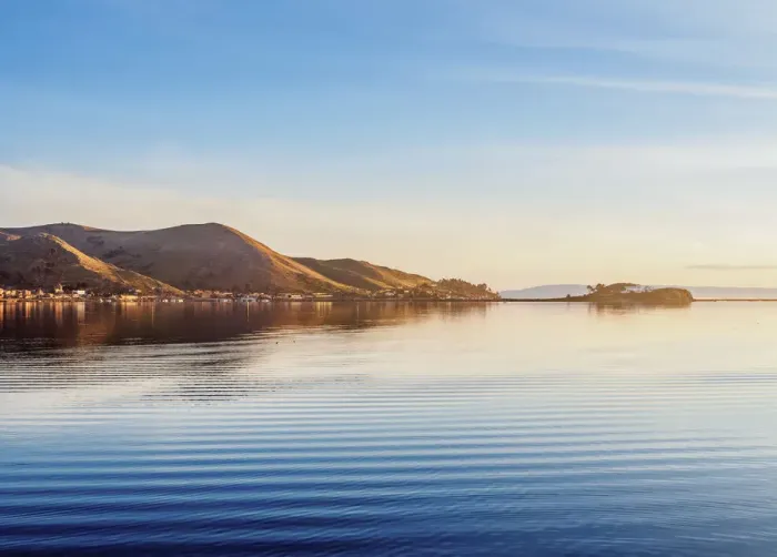 Framed Print : Lake Titicaca at sunrise, Puno, Peru Framed Print : Lake Titicaca at sunrise, Puno, Peru
