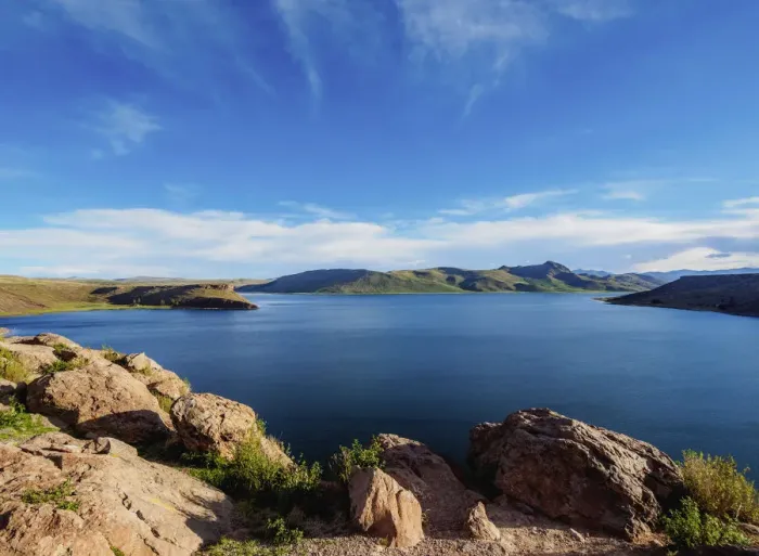 Framed Print : Lake Umayo, Sillustani, Puno Region, Peru Framed Print : Lake Umayo, Sillustani, Puno Region, Peru