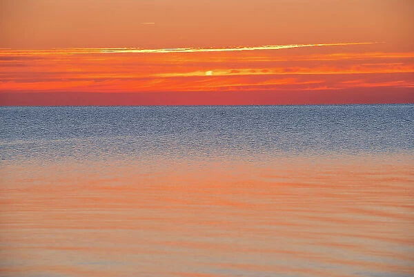 Lake Winnipeg at sunrise. Matlock, Manitoba, Canada