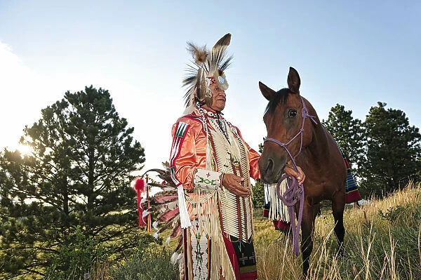 Lakota Indian in the Black Hills, Western South Dakota, USA. MR