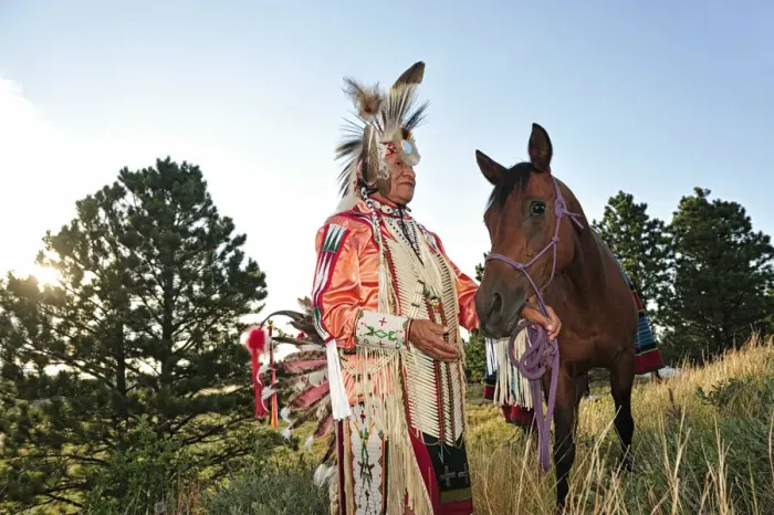 Framed Print : Lakota Indian in the Black Hills, Western South Dakota, USA. MR Framed Print : Lakota Indian in the Black Hills, Western South Dakota, USA. MR