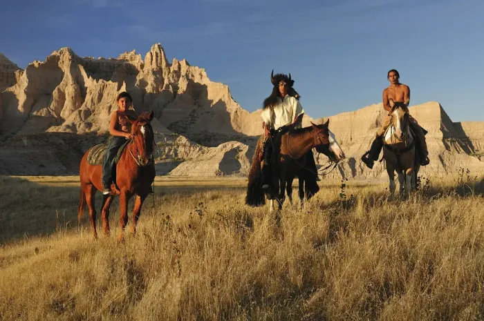 Framed Print : Lakota Indians in the Badlands of South Dakota, USA MR Framed Print : Lakota Indians in the Badlands of South Dakota, USA MR