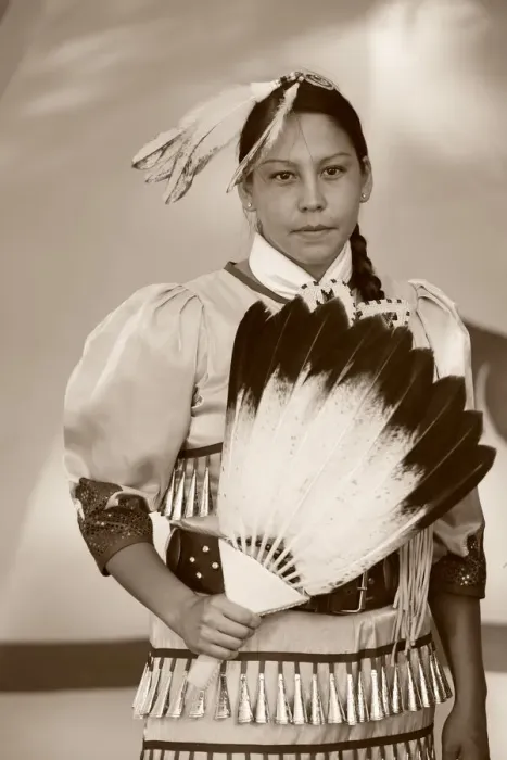 Framed Print : Lakota Woman in full regalia, Custer County, Black Hills National Forest, Western