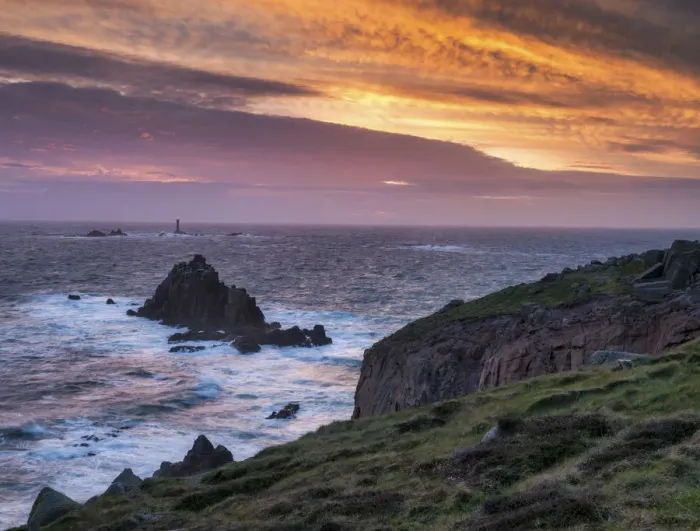 Framed Print : Lands End at Sunset, Cornwall, England Framed Print : Lands End at Sunset, Cornwall, England